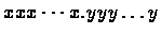 $xxx\cdots x.yyy\ldots y$